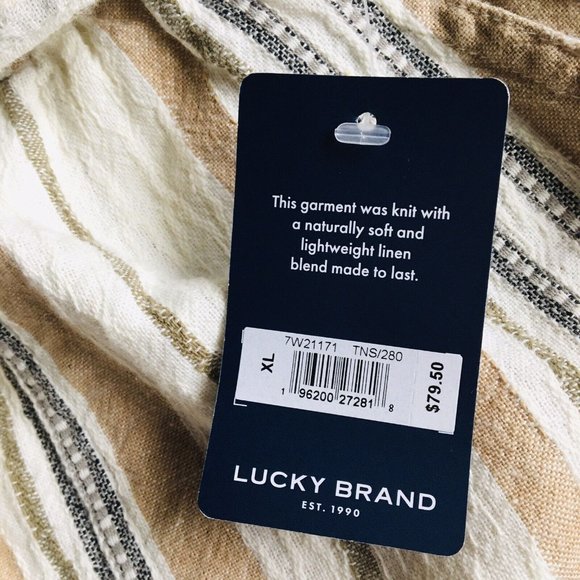 Lucky Brand Linen Blend Striped Paperbag Shorts Size XL - Picture 6 of 12